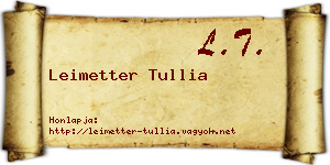 Leimetter Tullia névjegykártya
